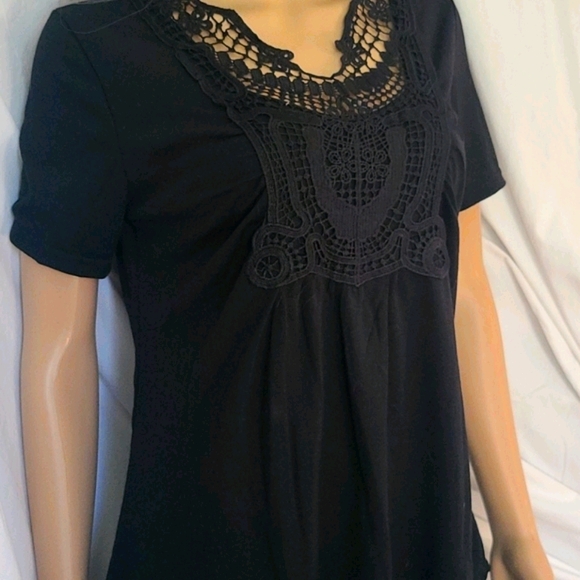 AIBROU Black Short Sleeve Embroidered Shirt - Picture 4 of 11